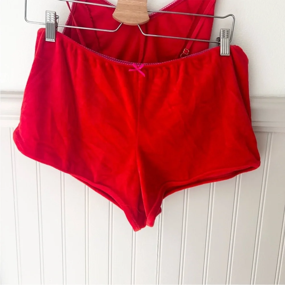 Spoiled Angel XL Red Velvet Like 2 Piece Women's Pajama Set
